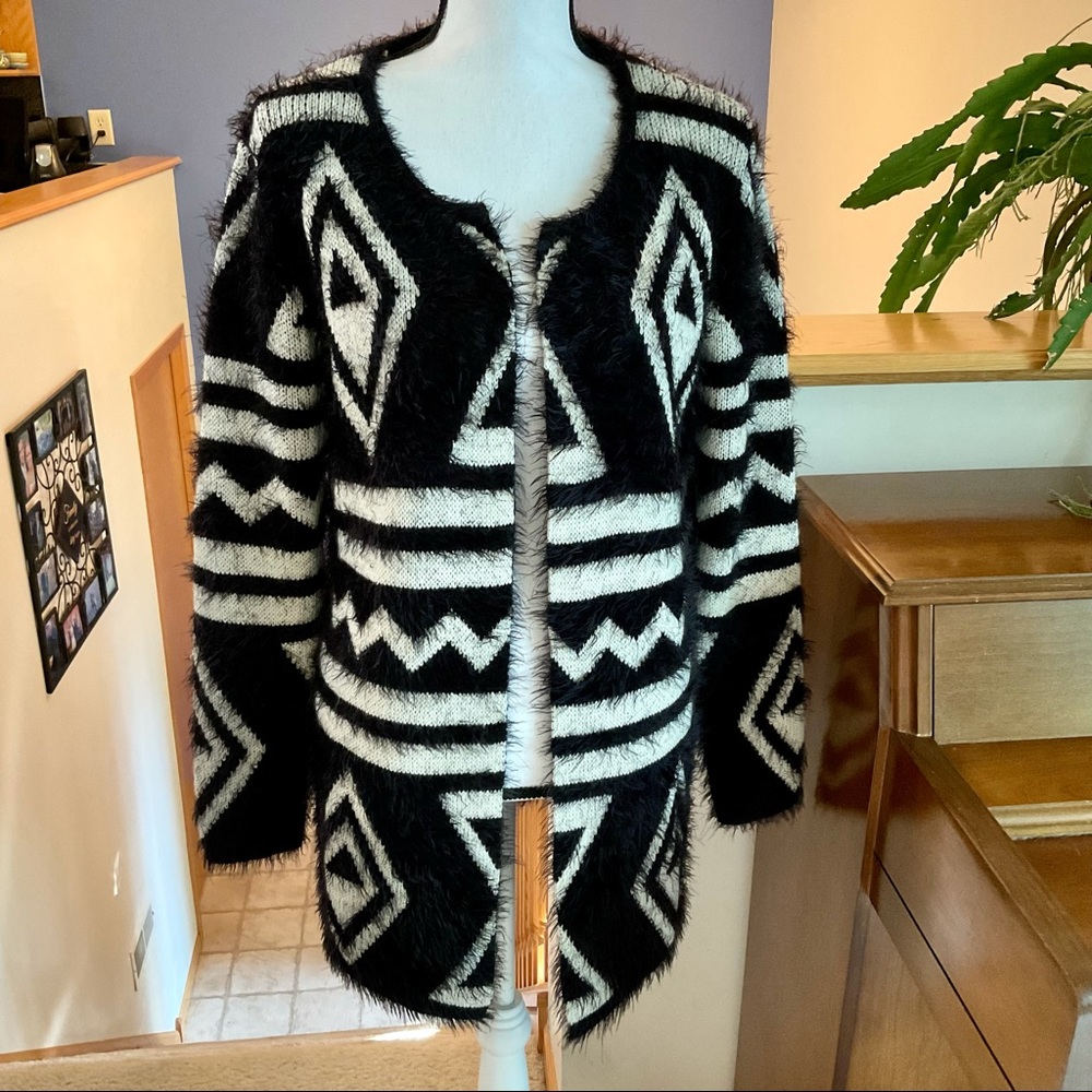 Fuzzy Soft Open Cardigan By Cliche, Size Medium - image 1